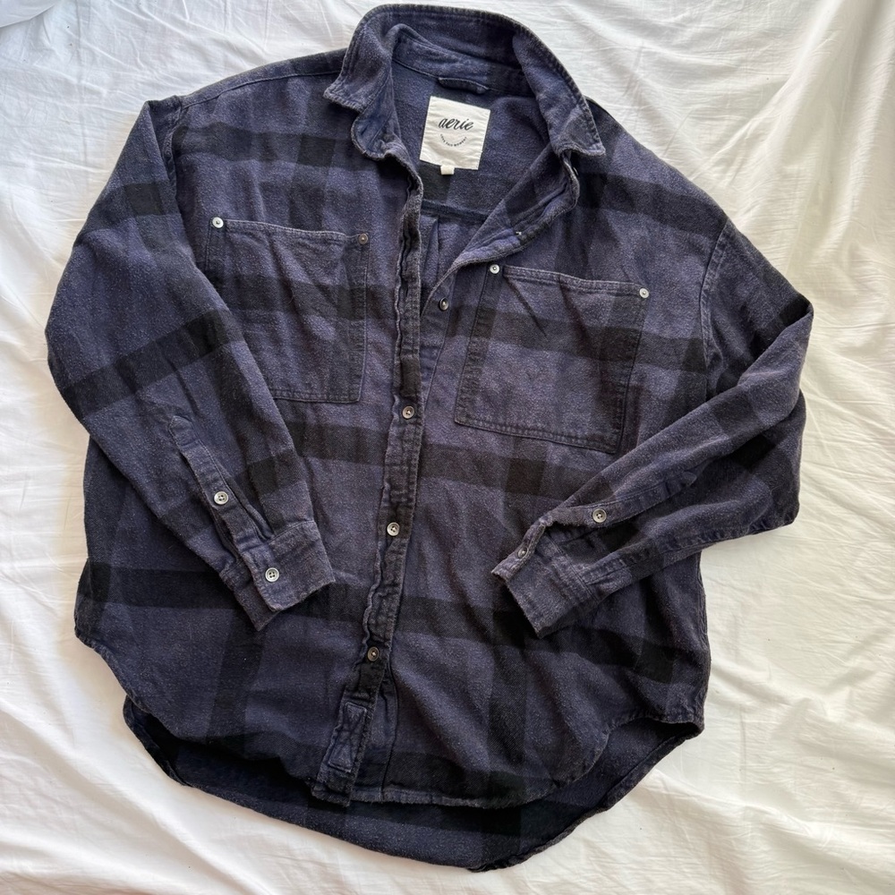 Aerie Anytime Fave Flannel Button Down Shirt